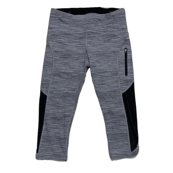Lululemon - Sun Runner Crop Space Dye Camo Seal Grey Black Legging in Size 10 - Picture 1 of 10